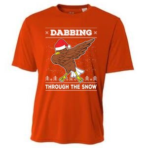 Dabbing Through The Snow Santa Eagle Ugly Christmas Sweater Gift Cooling Performance Crew T-Shirt