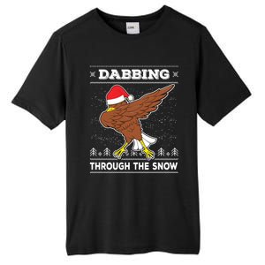 Dabbing Through The Snow Santa Eagle Ugly Christmas Sweater Gift Tall Fusion ChromaSoft Performance T-Shirt