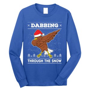 Dabbing Through The Snow Santa Eagle Ugly Christmas Sweater Gift Long Sleeve Shirt