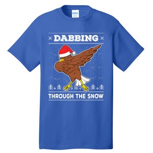 Dabbing Through The Snow Santa Eagle Ugly Christmas Sweater Gift Tall T-Shirt