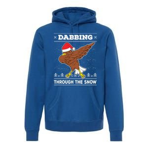 Dabbing Through The Snow Santa Eagle Ugly Christmas Sweater Gift Premium Hoodie