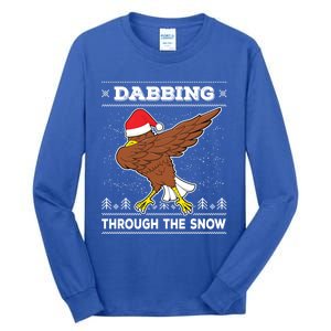 Dabbing Through The Snow Santa Eagle Ugly Christmas Sweater Gift Tall Long Sleeve T-Shirt