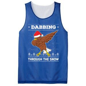 Dabbing Through The Snow Santa Eagle Ugly Christmas Sweater Gift Mesh Reversible Basketball Jersey Tank