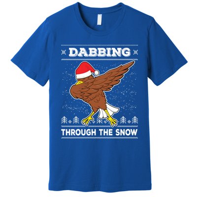 Dabbing Through The Snow Santa Eagle Ugly Christmas Sweater Gift Premium T-Shirt