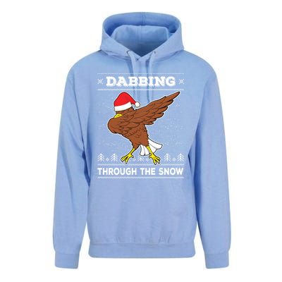 Dabbing Through The Snow Santa Eagle Ugly Christmas Sweater Gift Unisex Surf Hoodie