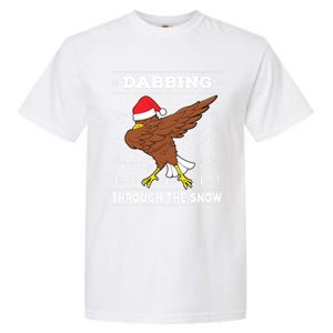 Dabbing Through The Snow Santa Eagle Ugly Christmas Sweater Gift Garment-Dyed Heavyweight T-Shirt