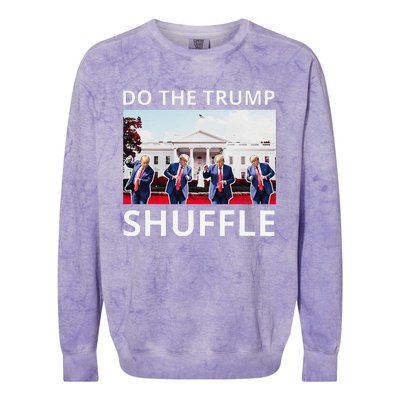 Do The Trump Shuffle Funny Trump Dance At White House 2024 Colorblast Crewneck Sweatshirt