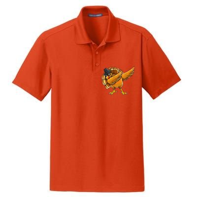 Dabbing Turkey Thanksgiving Funny Turkey Day Dry Zone Grid Polo