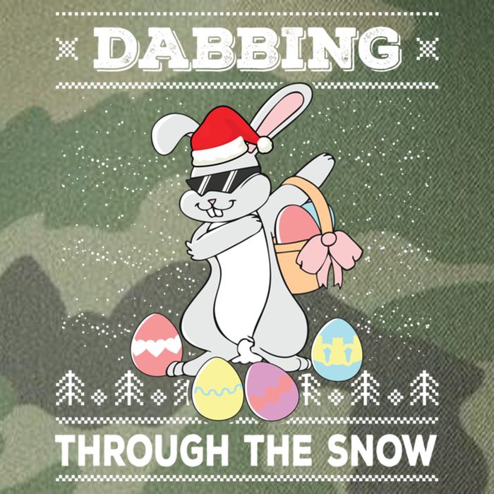 Dabbing Through The Snow Bunny Ugly Christmas Sweater Rabbit Gift Legacy Tie Dye Trucker Hat