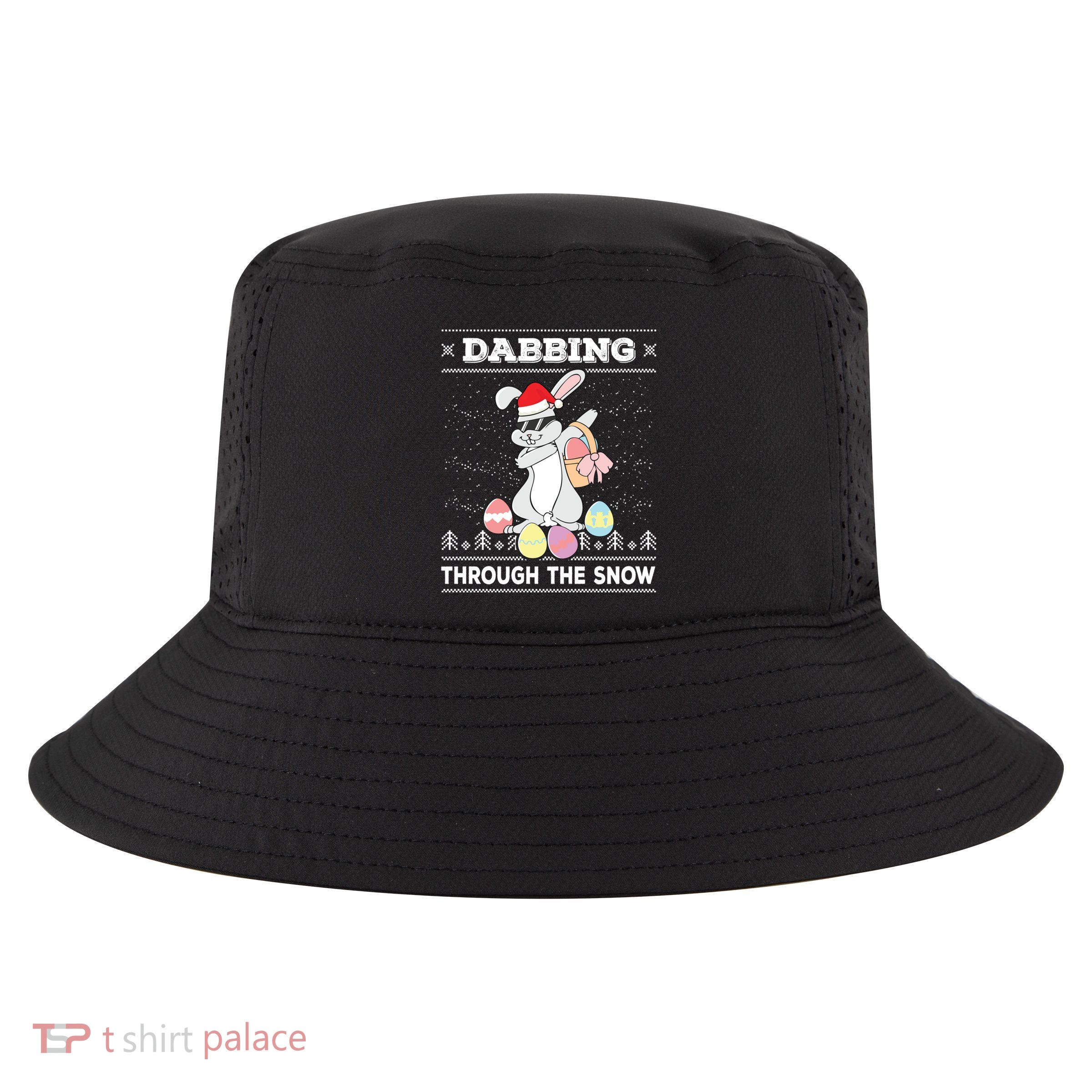 Dabbing Through The Snow Bunny Ugly Christmas Sweater Rabbit Gift Cool Comfort Performance Bucket Hat