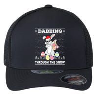 Dabbing Through The Snow Bunny Ugly Christmas Sweater Rabbit Gift Flexfit Unipanel Trucker Cap