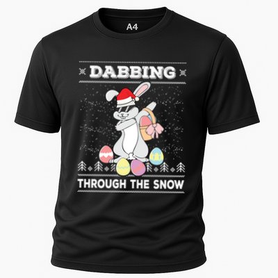 Dabbing Through The Snow Bunny Ugly Christmas Sweater Rabbit Gift Performance Shirt