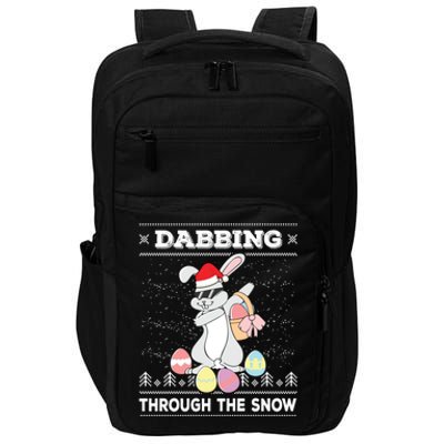 Dabbing Through The Snow Bunny Ugly Christmas Sweater Rabbit Gift Impact Tech Backpack