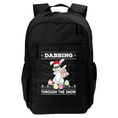 Dabbing Through The Snow Bunny Ugly Christmas Sweater Rabbit Gift Backpack