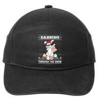 Dabbing Through The Snow Bunny Ugly Christmas Sweater Rabbit Gift 7-Panel Snapback Hat