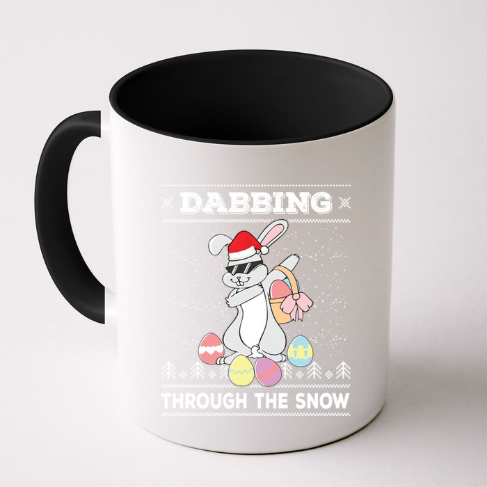 Dabbing Through The Snow Bunny Ugly Christmas Sweater Rabbit Gift Mug