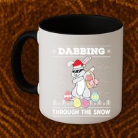 Dabbing Through The Snow Bunny Ugly Christmas Sweater Rabbit Gift Mug