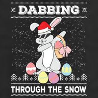 Dabbing Through The Snow Bunny Ugly Christmas Sweater Rabbit Gift 11oz C Handle Ceramic Mug