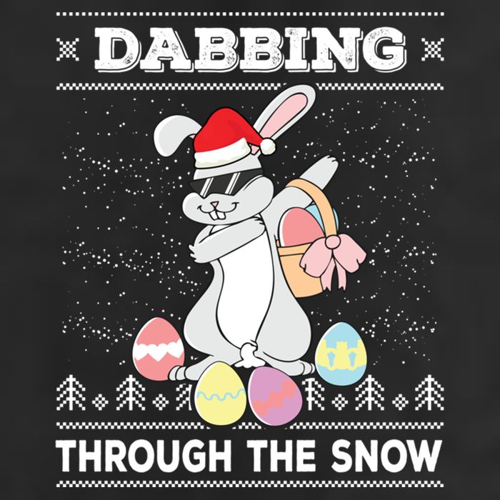 Dabbing Through The Snow Bunny Ugly Christmas Sweater Rabbit Gift 11oz C Handle Ceramic Mug
