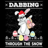 Dabbing Through The Snow Bunny Ugly Christmas Sweater Rabbit Gift Youth Performance Sprint T-Shirt