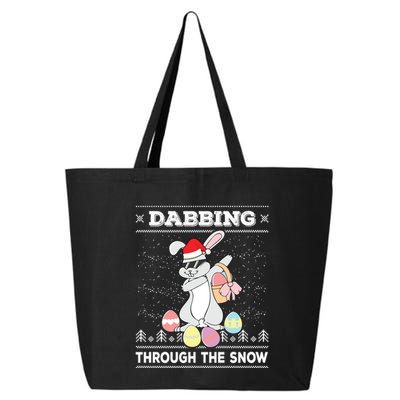 Dabbing Through The Snow Bunny Ugly Christmas Sweater Rabbit Gift 25L Jumbo Tote