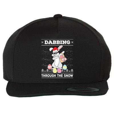 Dabbing Through The Snow Bunny Ugly Christmas Sweater Rabbit Gift Wool Snapback Cap