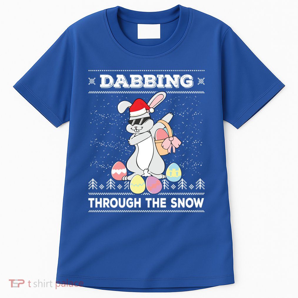 Dabbing Through The Snow Bunny Ugly Christmas Sweater Rabbit Gift Tall T-Shirt