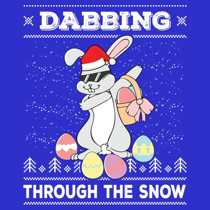 Dabbing Through The Snow Bunny Ugly Christmas Sweater Rabbit Gift 16 in Basic Backpack