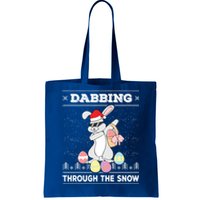 Dabbing Through The Snow Bunny Ugly Christmas Sweater Rabbit Gift Tote Bag