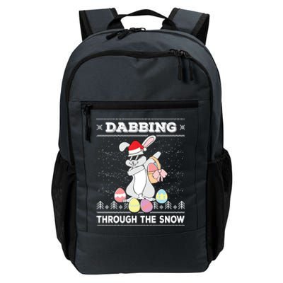 Dabbing Through The Snow Bunny Ugly Christmas Sweater Rabbit Gift Daily Commute Backpack