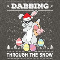 Dabbing Through The Snow Bunny Ugly Christmas Sweater Rabbit Gift Cotton Canvas Backpack