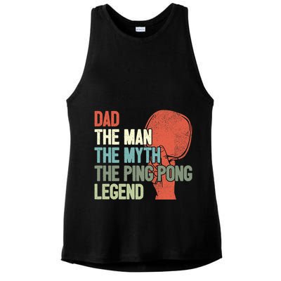 Dad Table Tennis Player Father Ping Pong Daddy PingPong Premium Ladies PosiCharge Tri-Blend Wicking Tank