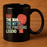 Dad Table Tennis Player Father Ping Pong Daddy PingPong Premium 11oz C Handle Ceramic Mug