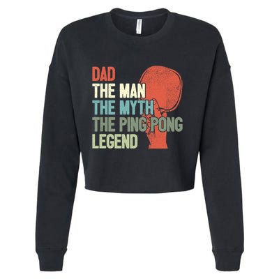 Dad Table Tennis Player Father Ping Pong Daddy PingPong Premium Cropped Pullover Crew