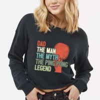 Dad Table Tennis Player Father Ping Pong Daddy PingPong Premium Cropped Pullover Crew