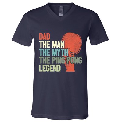 Dad Table Tennis Player Father Ping Pong Daddy PingPong Premium V-Neck T-Shirt