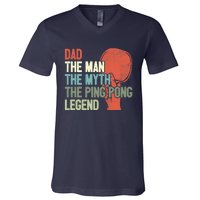 Dad Table Tennis Player Father Ping Pong Daddy PingPong Premium V-Neck T-Shirt