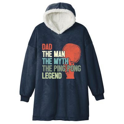 Dad Table Tennis Player Father Ping Pong Daddy PingPong Premium Hooded Wearable Blanket