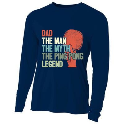 Dad Table Tennis Player Father Ping Pong Daddy PingPong Premium Cooling Performance Long Sleeve Crew