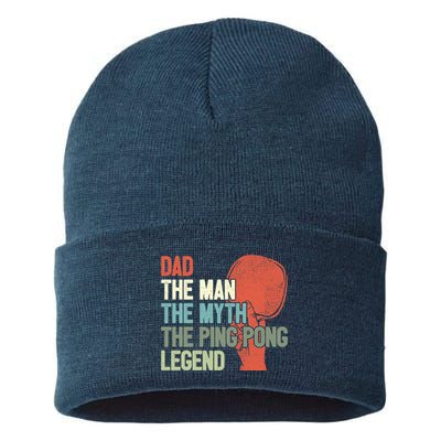 Dad Table Tennis Player Father Ping Pong Daddy PingPong Premium Sustainable Knit Beanie