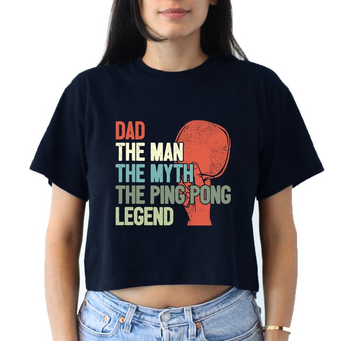 Dad Table Tennis Player Father Ping Pong Daddy PingPong Premium Crop Top