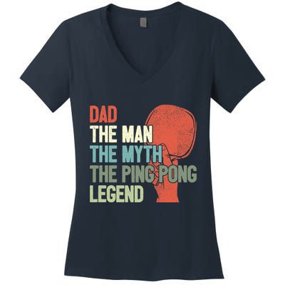 Dad Table Tennis Player Father Ping Pong Daddy PingPong Premium Women's V-Neck T-Shirt