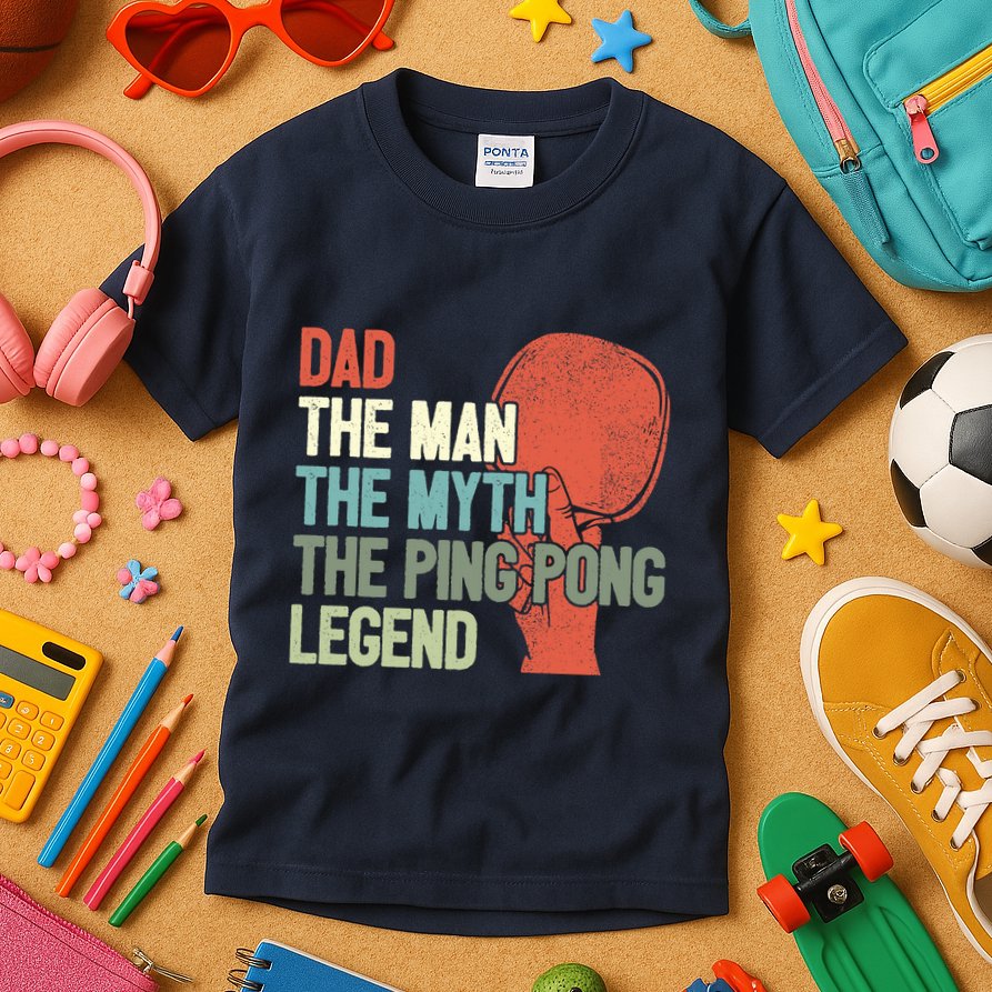 Dad Table Tennis Player Father Ping Pong Daddy PingPong Premium Kids T-Shirt
