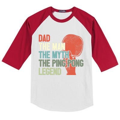 Dad Table Tennis Player Father Ping Pong Daddy PingPong Premium Kids Colorblock Raglan Jersey