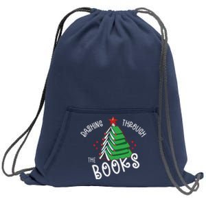 Dashing Through The Books Christmas Tree Sweatshirt Cinch Pack Bag