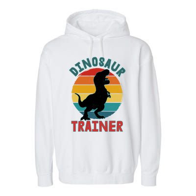 Dinosaur Trainer Trex Halloween Costume Adults Cool Gift Garment-Dyed Fleece Hoodie