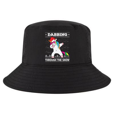 Dabbing Through The Snow Dab Unicorn Ugly Christmas Sweater Gift Cool Comfort Performance Bucket Hat