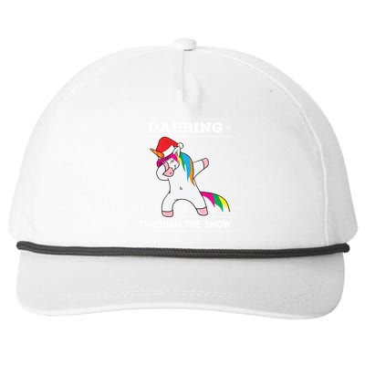 Dabbing Through The Snow Dab Unicorn Ugly Christmas Sweater Gift Snapback Five-Panel Rope Hat