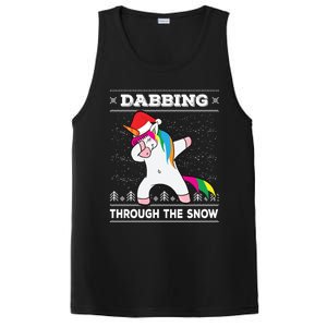 Dabbing Through The Snow Dab Unicorn Ugly Christmas Sweater Gift PosiCharge Competitor Tank