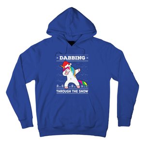 Dabbing Through The Snow Dab Unicorn Ugly Christmas Sweater Gift Hoodie